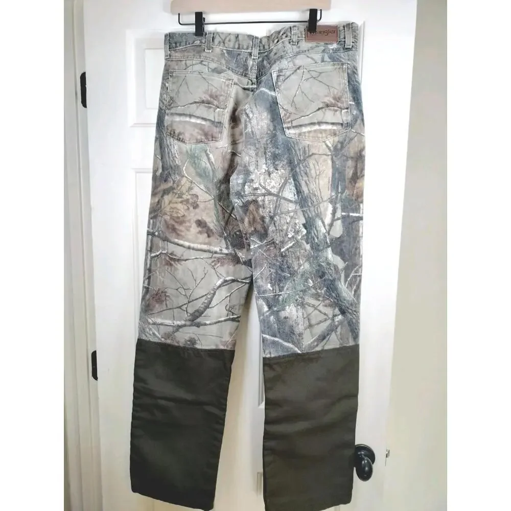 VTG Wrangler ProGear Realtree Camo Pants 36x32 Gorpcore Double Knee Brushguard‎